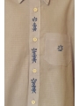 Chemise bleu ciel classique brodée - manches longues, "Aloalo"