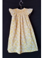 Chemise de nuit smocks en coton jaune imprimé