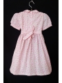 Robe smocks avec manches ballon en coton petites fleurs rose