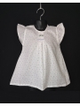 blouse smocks manches volantes en coton blanc imprimé