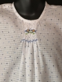blouse smocks manches volantes en coton blanc imprimé