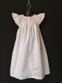 Chemise de nuit smocks longue manches volantes tissu en coton blanc