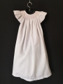 Chemise de nuit smocks longue manches volantes tissu en coton blanc