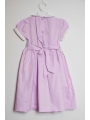 Robe smock en coton violet fines rayures blanches