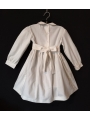 Robe smocks manches longues en velours blanc cassé