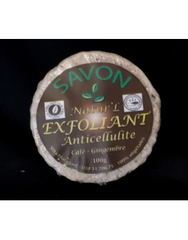 Savon Exfoliant Anticellulite au café et gingembre 100% naturel