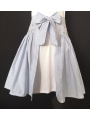 Tablier de cuisine smocks en coton rayures bleu ciel TU