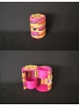 Mini boite à bijoux en raphia multicolore avec compartiments