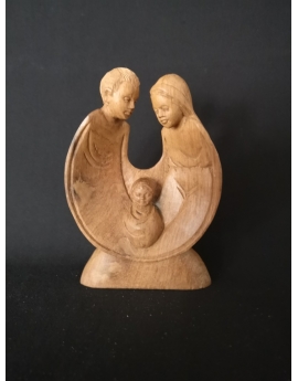 Statuette Sainte Famille en bois