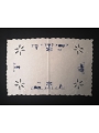 Lot de 6 sets de table rectangle en coton broderie bleue