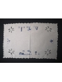 Lot de 6 sets de table rectangle en coton broderie bleue