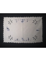 Lot de 6 sets de table rectangle en coton broderie bleue