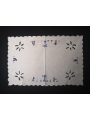 Lot de 6 sets de table rectangle en coton broderie bleue