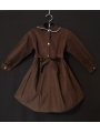 Robe smocks manches longues en velours chocolat