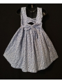 Robe smocks sans manches en coton petites fleurs bleues