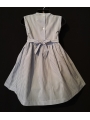 Robe smocks sans manches en coton vichy bleu ciel