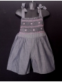 Combi short smocks en coton Gris anthracite