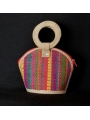Porte monnaie en rabane multicolore PM