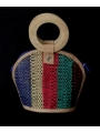 Porte monnaie en rabane multicolore PM