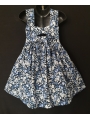 Robe smocks en coton imprimé fleur bleu