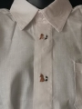 Ensemble chemise en coton blanc et bermuda écossais marron