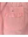 Robe smocks manches ballons col brodé en coton piqué rose