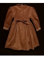 Robe smocks manches longues en velours marron