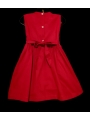 Robe smocks sans manches en coton piqué rouge foncé