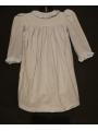 Chemise de nuit smocks en coton finette vichy bleu ciel