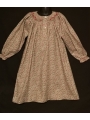 Chemise de nuit smocks en coton finette imprimé petites fleurs rouge