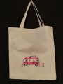 Sac tote bag en coton brodé de Taxi brousse fait main