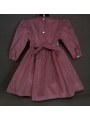 Robe smocks manches longues en velours marron