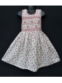 Robe smocks en coton imprimé fleur rouge