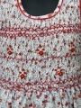 Robe smocks en coton imprimé fleur rouge