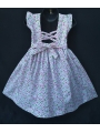 Robe smocks manches volantes en coton floral rose vert