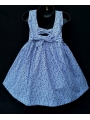 Robe smocks sans manches en coton petites fleurs bleues