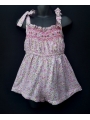 Combi short smocks en coton rose imprimé floral