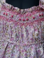 Combi short smocks en coton rose imprimé floral