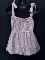 Combi short smocks en coton rose imprimé floral