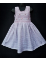 Robe smocks sans manches en coton imprimé rose