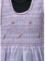 Robe smocks sans manches en coton imprimé rose