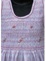 Robe smocks sans manches en coton imprimé rose