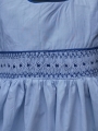 Robe smocks sans manches en coton bleu ciel