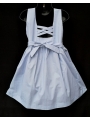 Robe smocks sans manches en coton bleu ciel