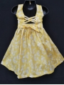 Robe smocks sans manches en coton jaune imprimé