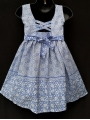 Robe smocks sans manches en coton imprimé bleu