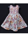 Robe smocks sans manches en coton imprimé fleur