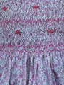 Robe smocks manches ballons en coton fleurs roses