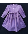 Robe smocks manches longues en coton piqué violet