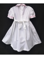 Robe smocks manches ballons  en coton blanc